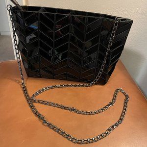 Emilio Pepe Italy shiny black cross-body bag